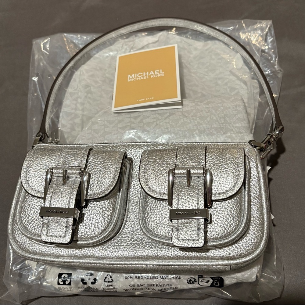 Michael Kors Metallic Silver Mini Shoulder Bag